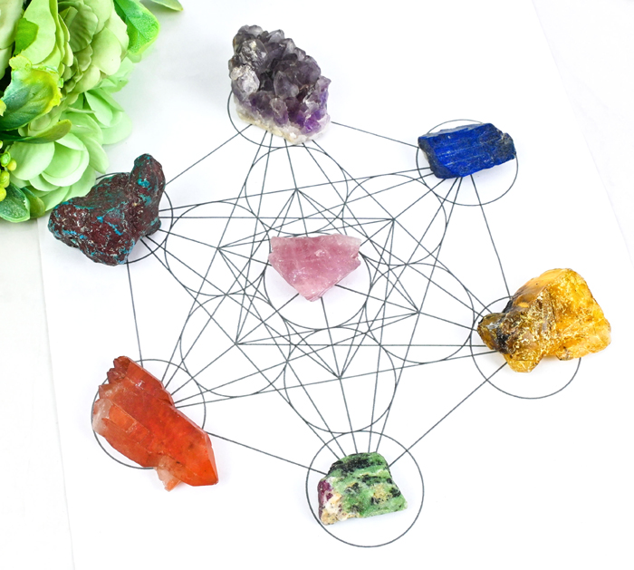 Buy Crystals healing 7 chakras aligned merkaba metatrons cube