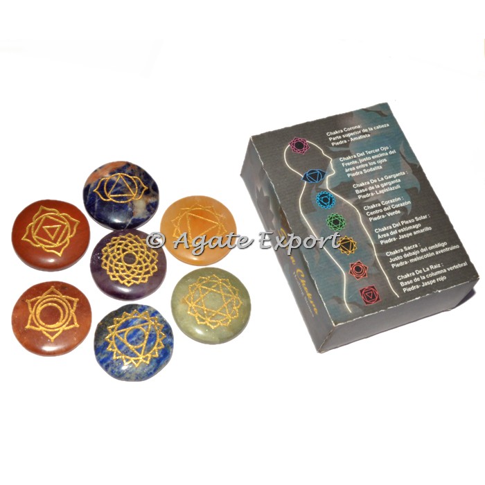 Seven Chakra Engraved Set With Your Customs Packing