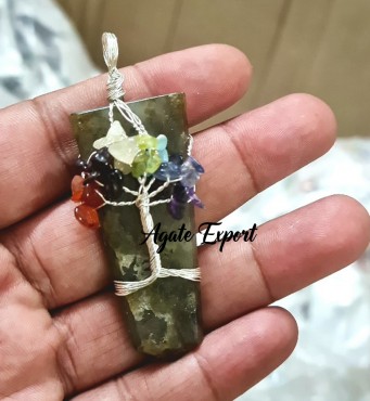 Laibrodrite Seven Chakra Tree Of Life Pendants