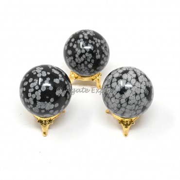 Snowflake Obsidian Spheres
