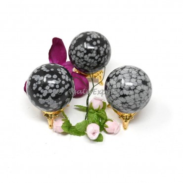 Snowflake Obsidian Spheres