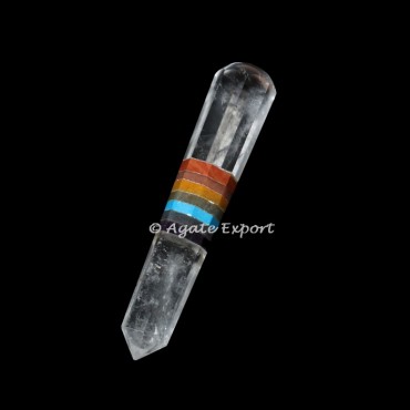 Crystal Quartz Faceted Chakra Massage Wands