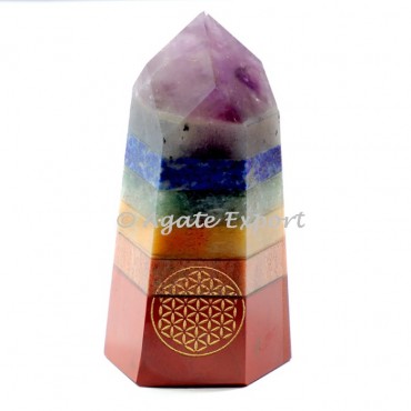 Chakra Bonded Engraved Flower Of Life Point