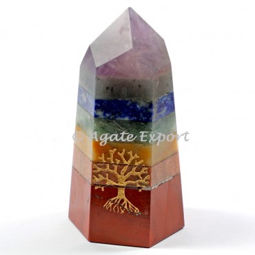Chakra Bonded Engraved Tree Of Life Point