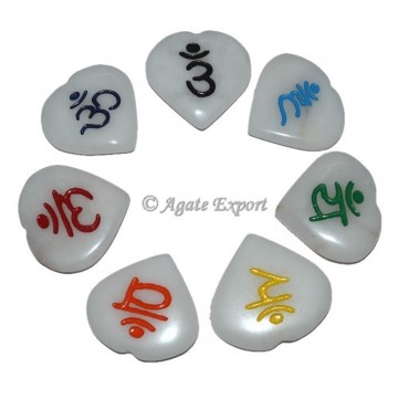 White Quartz Colorful Seven Chakra Set