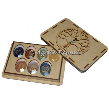 7 Chakra Faceted Oval With Tree Of Life Gift Box