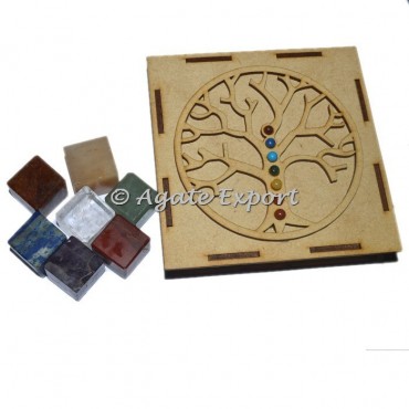 7 Chakra Stone Cube Set Gift Box
