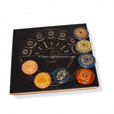 7 Chakra Engraved Stones With Box
