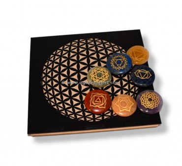 Flower Of Life 3D Box With Chakra Stones