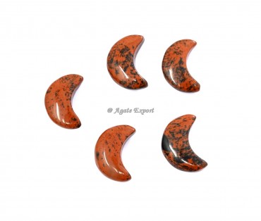 Mahagony Obsidian Crescent Moon