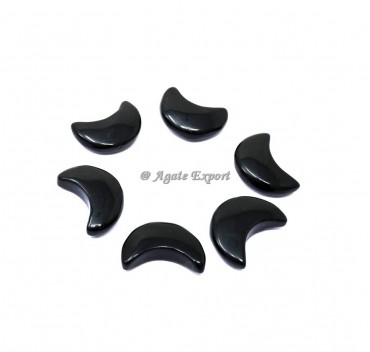 Black Obsidian Crescent Moon