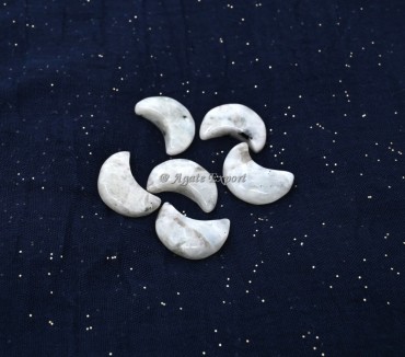 Rainbow Moonstone Crescent Moon