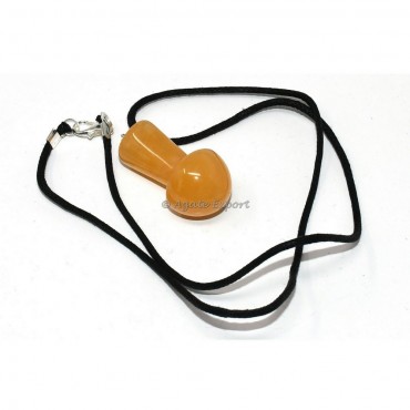 Golden Quartz Mushroom Pendant