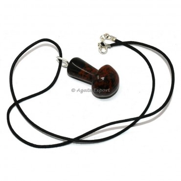 Mahagony Obsidian Mushroom Pendant