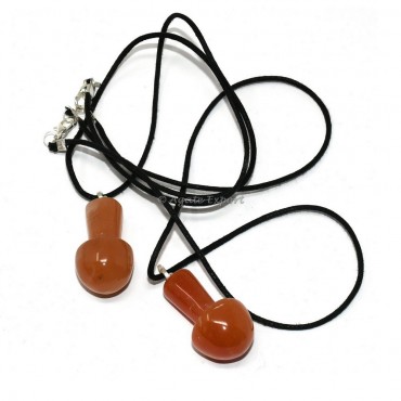 Peach Aventurine Mushroom Pendant