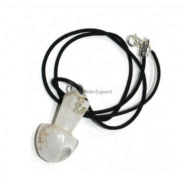 White Quartz Mushroom Pendant
