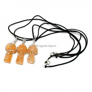 Golden Quartz Mushroom Pendant