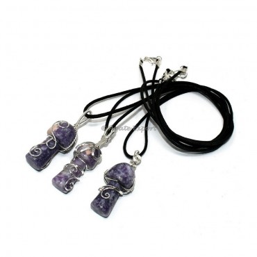 Lepidolite Mushroom Pendant
