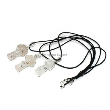 Crystal Quartz Mushroom Pendant