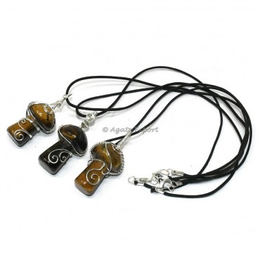 Tiger Eye Mushroom Pendant