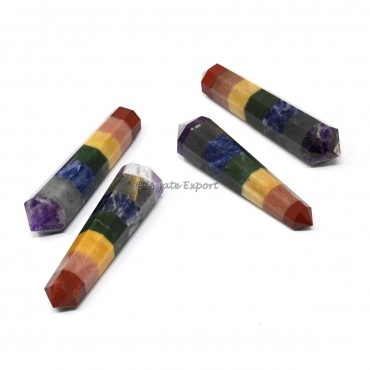 7 Chakra Bonded Double Terminated Point