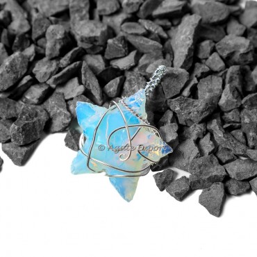Opalite Star Shape Healing wrap Healing Pendants