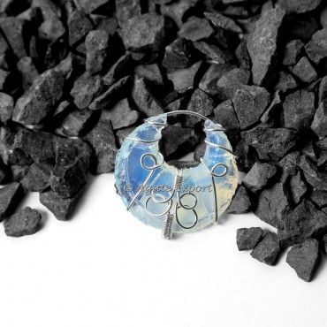 Oplaite Moon Healing Wire Wraped Pendants