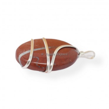 Red Jasper Oval Wire Wrap Pendant