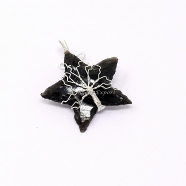 Tree Silver Star Wire Wrap Pendant